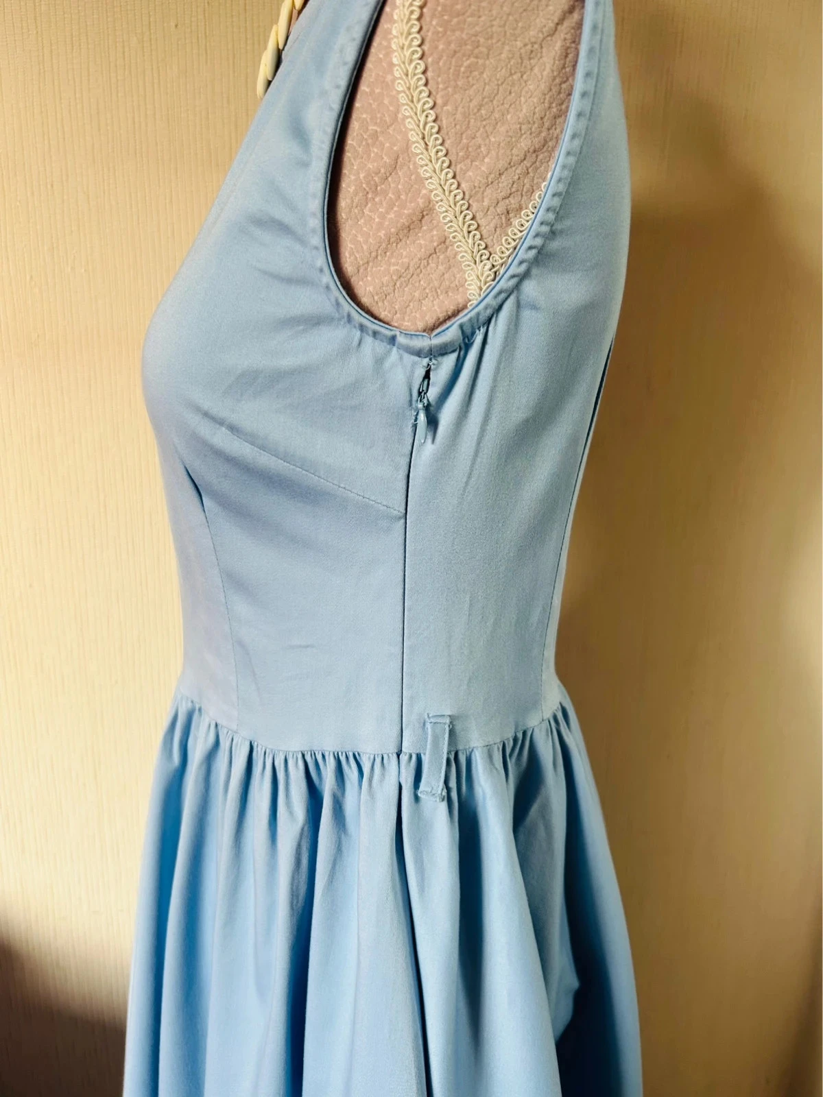 🩵👗Vestido de algodão Rockabilly Pin-Up Retrô Azul Céu Lindy Bop Vintage 50s estilo Swing Dress 34/36👗🩵 – photo 15